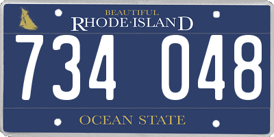 RI license plate 734048