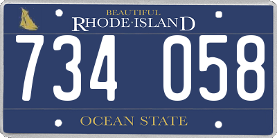 RI license plate 734058