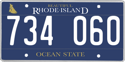 RI license plate 734060