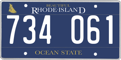 RI license plate 734061