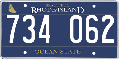 RI license plate 734062