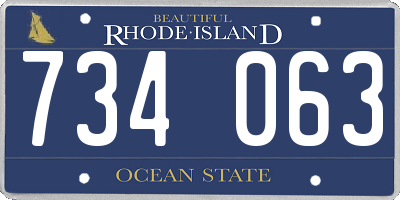 RI license plate 734063