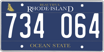 RI license plate 734064