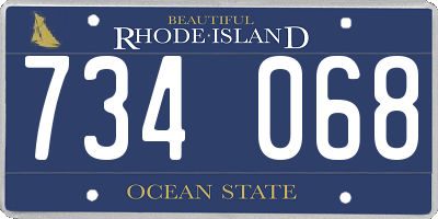 RI license plate 734068