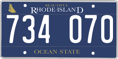 RI license plate 734070