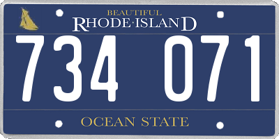 RI license plate 734071