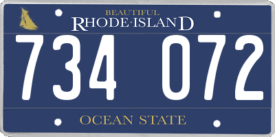 RI license plate 734072