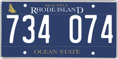 RI license plate 734074