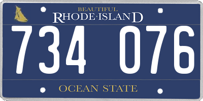 RI license plate 734076