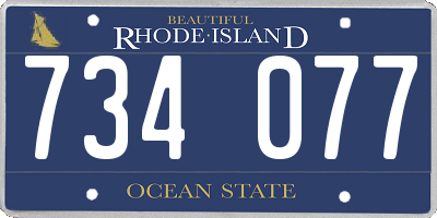 RI license plate 734077