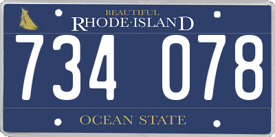 RI license plate 734078