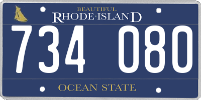 RI license plate 734080