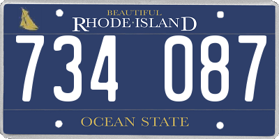 RI license plate 734087
