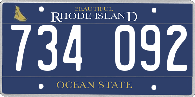RI license plate 734092