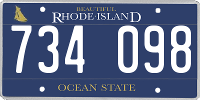 RI license plate 734098