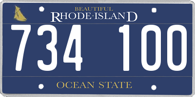 RI license plate 734100