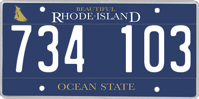 RI license plate 734103