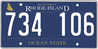 RI license plate 734106