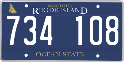 RI license plate 734108