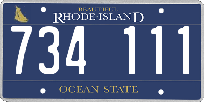 RI license plate 734111