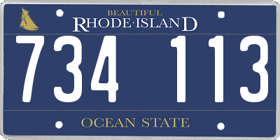 RI license plate 734113