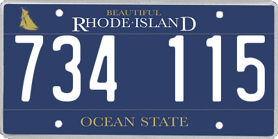 RI license plate 734115