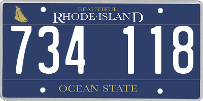 RI license plate 734118