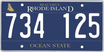RI license plate 734125