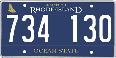 RI license plate 734130