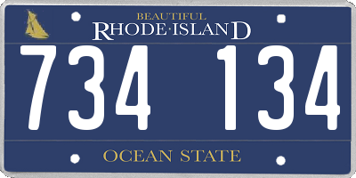 RI license plate 734134