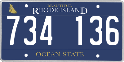 RI license plate 734136