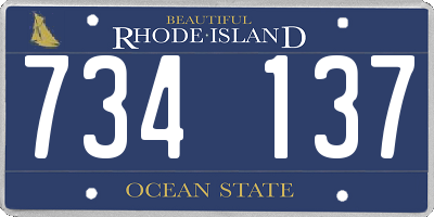 RI license plate 734137