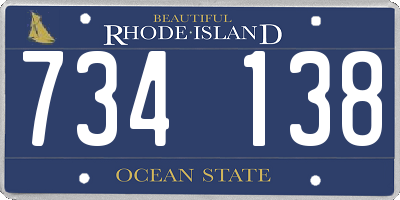 RI license plate 734138