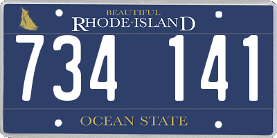 RI license plate 734141
