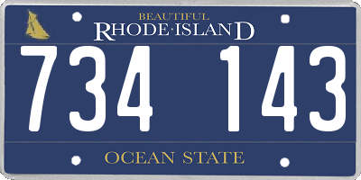 RI license plate 734143
