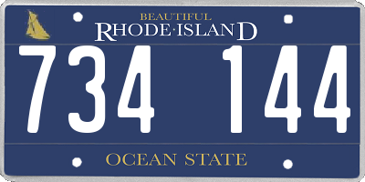RI license plate 734144