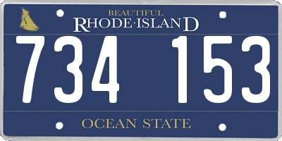 RI license plate 734153