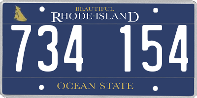 RI license plate 734154