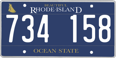 RI license plate 734158