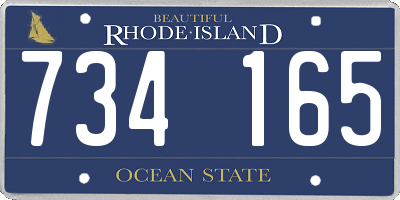 RI license plate 734165