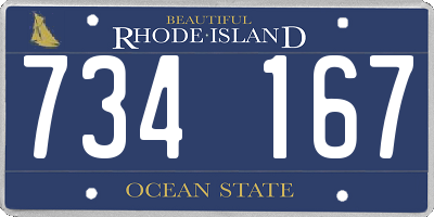 RI license plate 734167