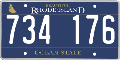 RI license plate 734176