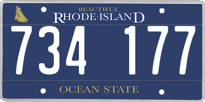 RI license plate 734177
