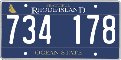 RI license plate 734178