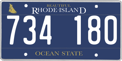 RI license plate 734180