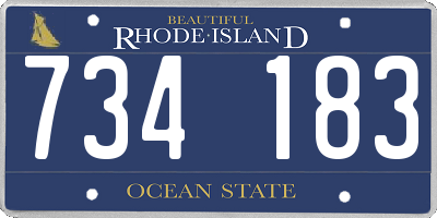 RI license plate 734183