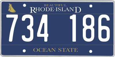 RI license plate 734186