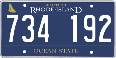 RI license plate 734192