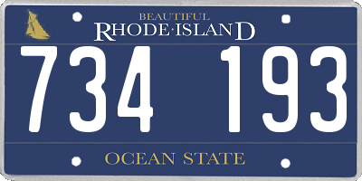 RI license plate 734193