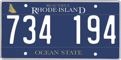 RI license plate 734194